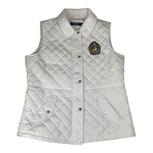 Lauren Ralph Lauren women's large white quilted crest diamond vest puffer cold